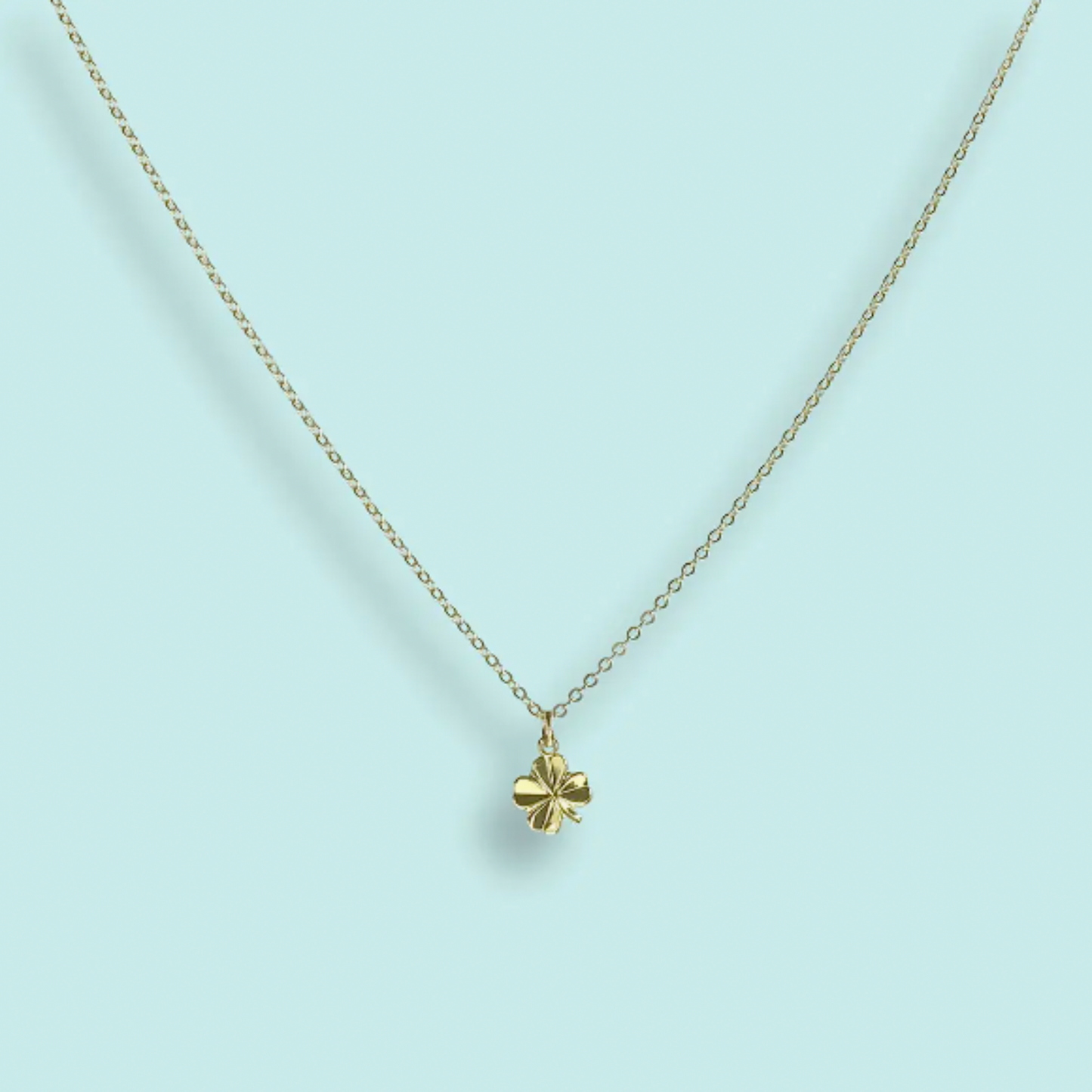 Gold Tiny Clover Necklace