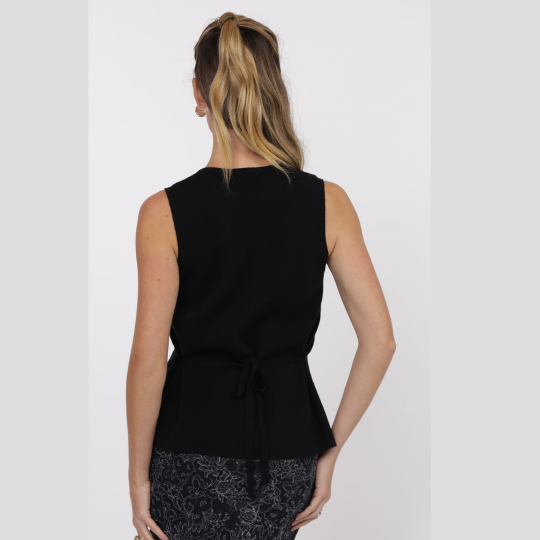 Myra Button Front Knit Vest