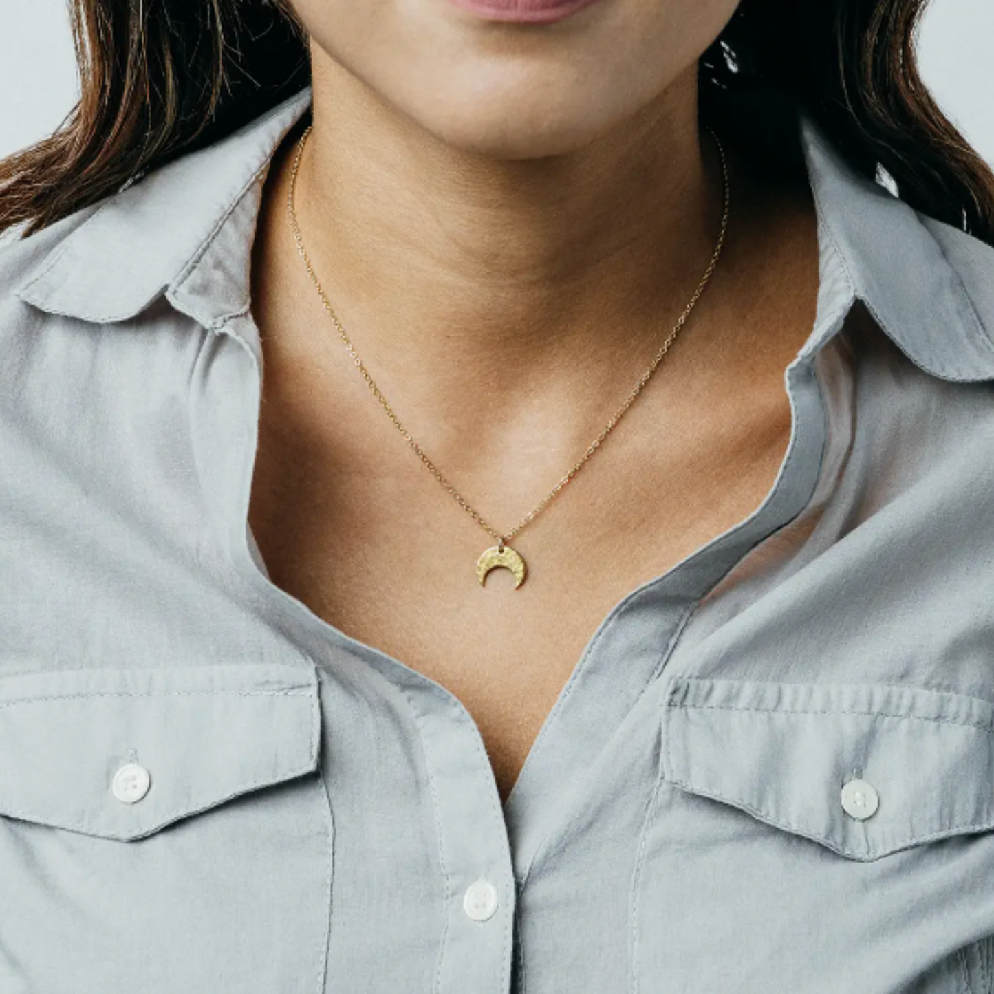 Hammered Moon Necklace