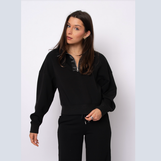 Mailyn Soft Knit Crew with Satin Trim (part of set)