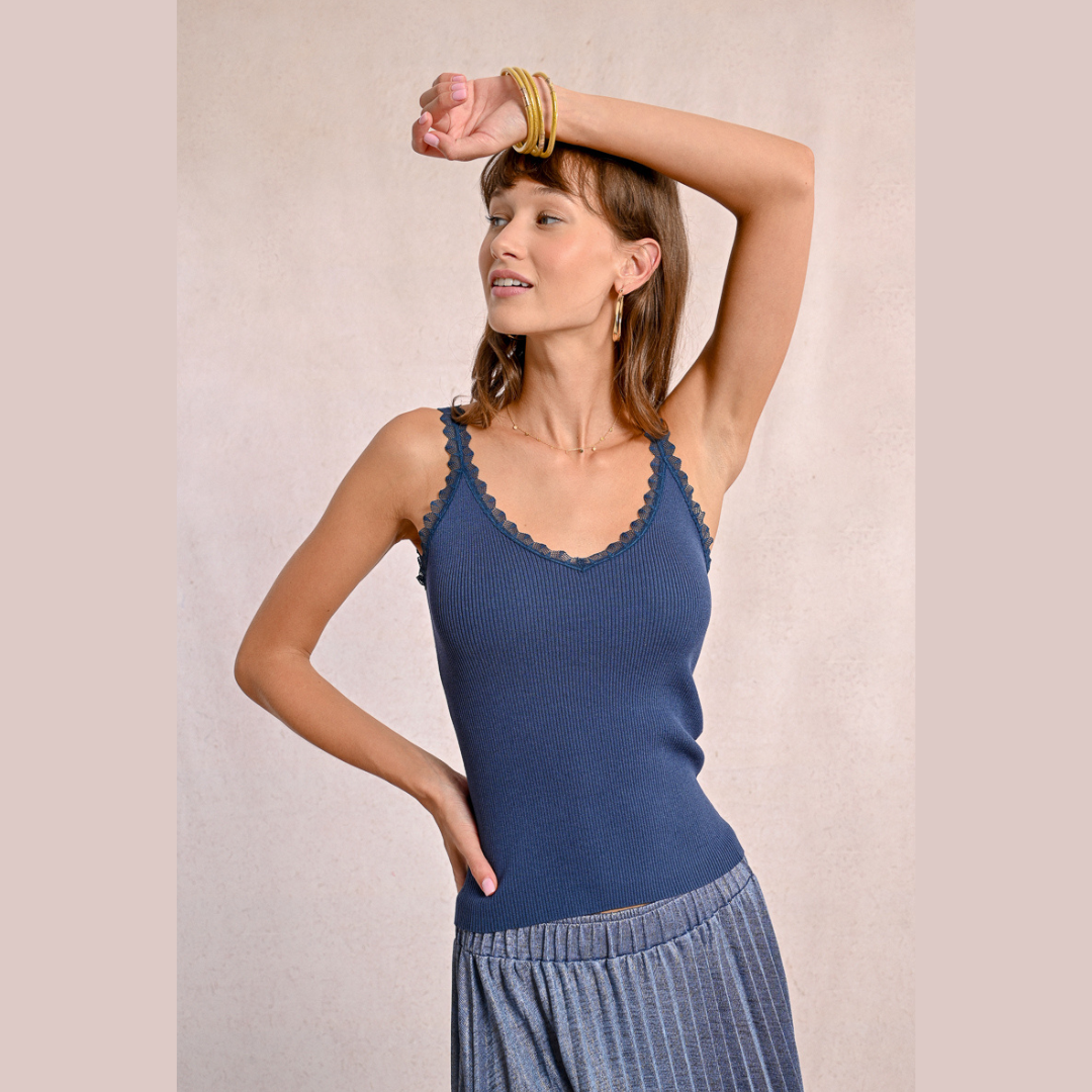 The Navy Lace Cami