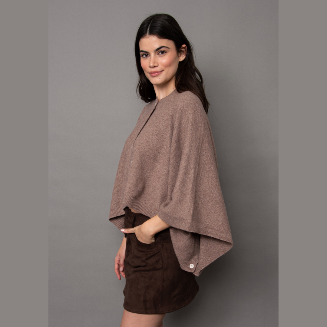 Costanza Button Front Poncho