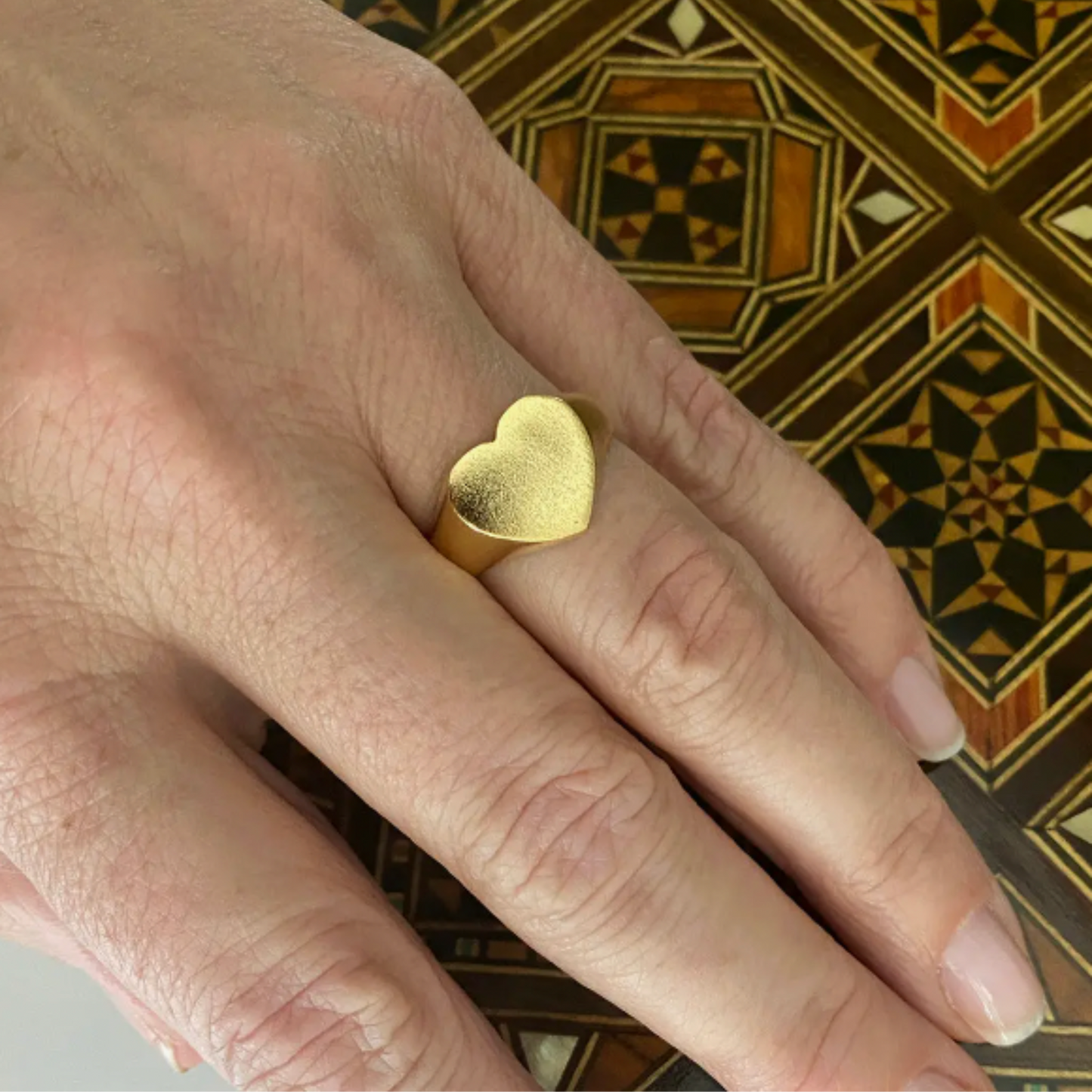 Gold or Silver Heart Adjustable Ring