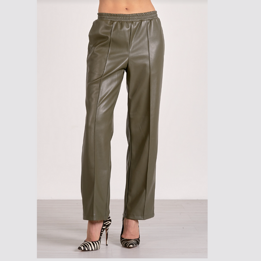Vegan Leather Wide Leg