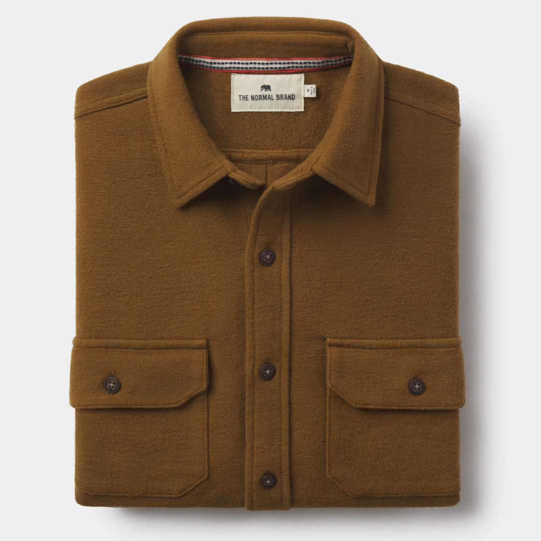 Heavyweight Chamois Overshirt in Gold