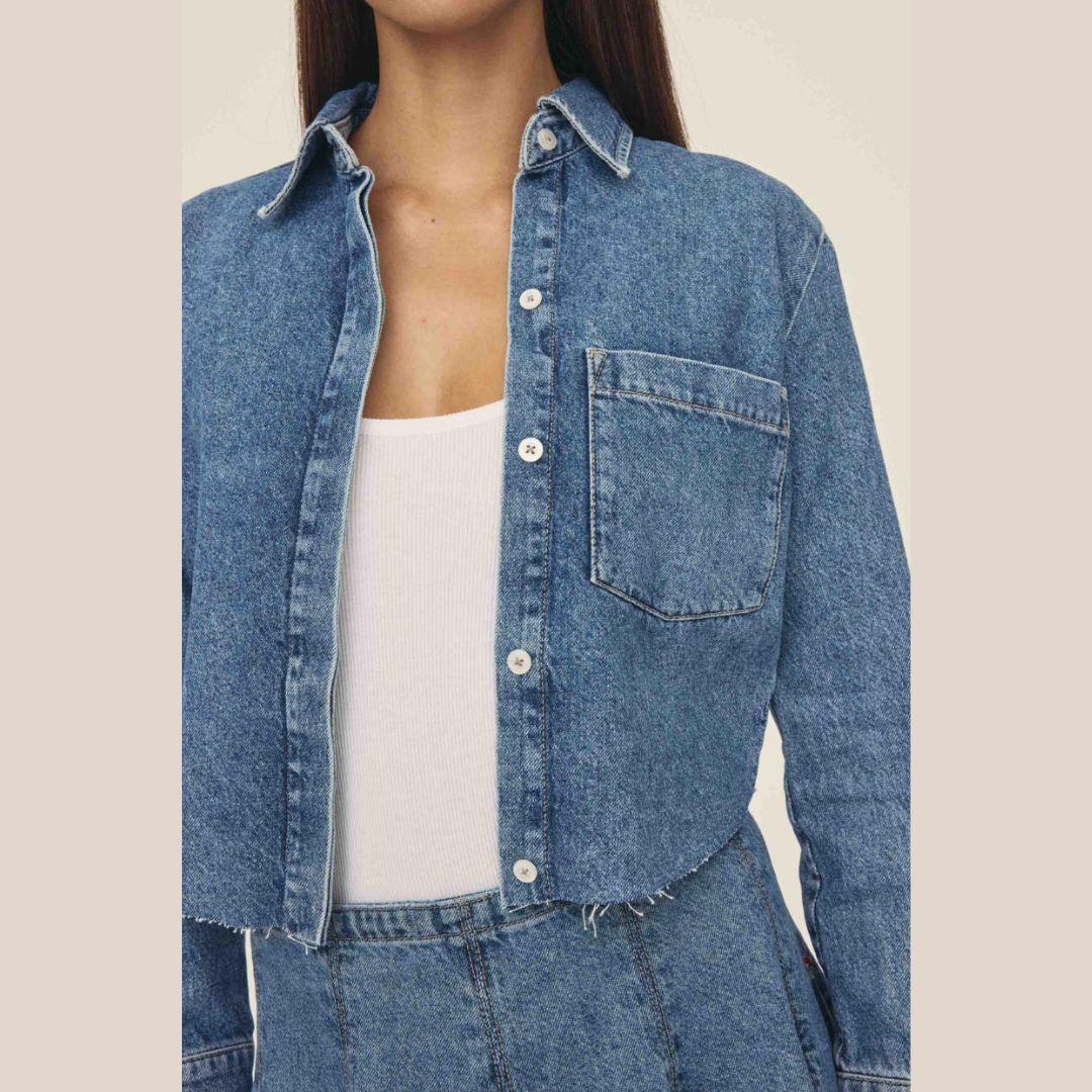 ANR - cropped jean shacket