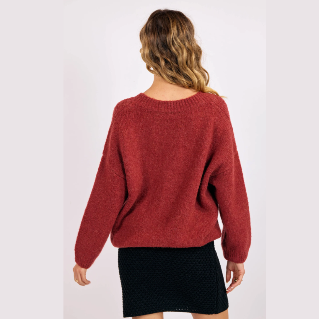 Estella V-Neck Cable Knit Sweater
