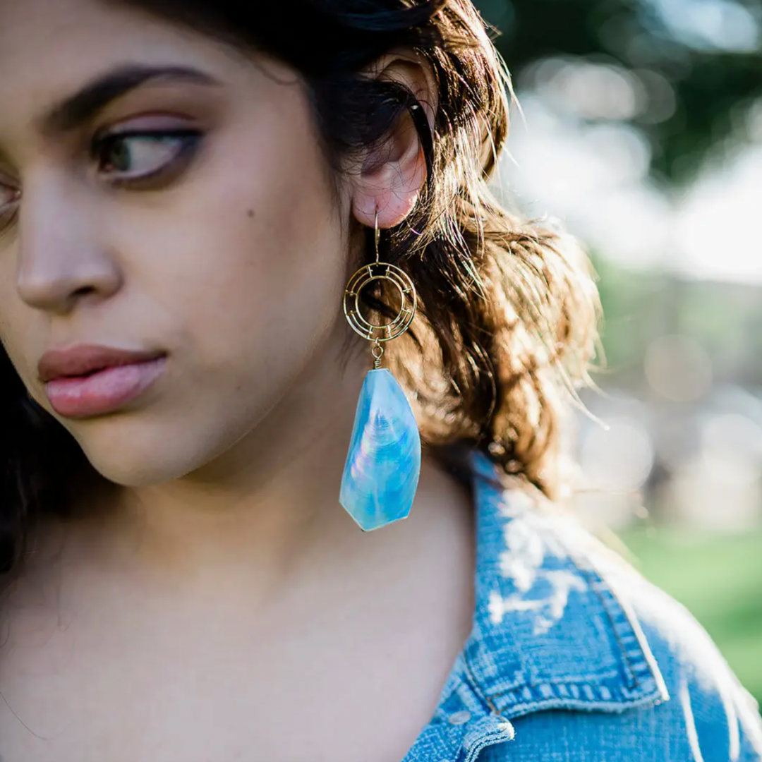 Blue Shell Earrings