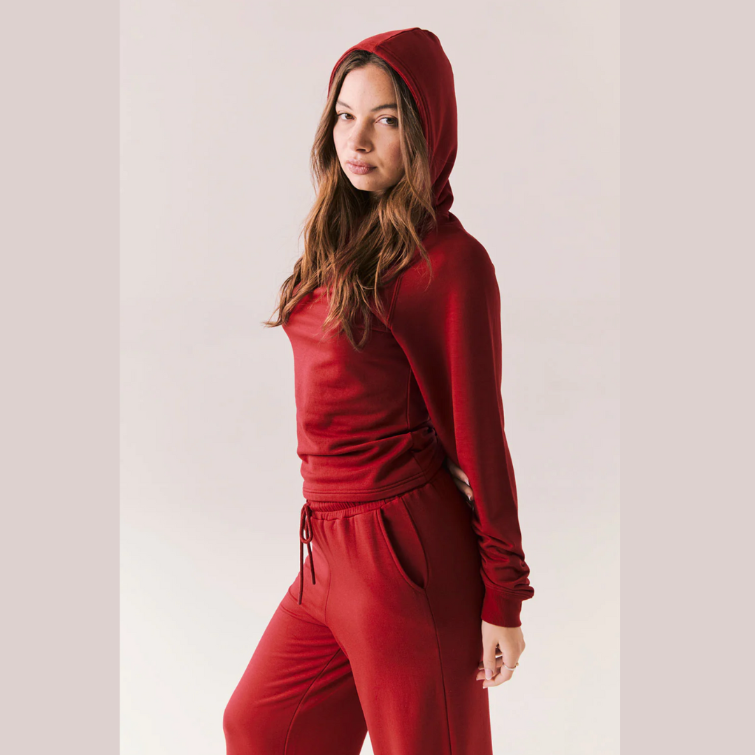 Carmine Red Pillow Fleece Providence Hoodie (part of set)