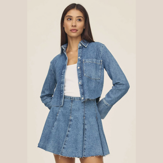 ANR - cropped jean shacket