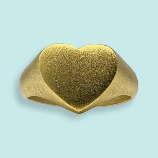 Gold or Silver Heart Adjustable Ring