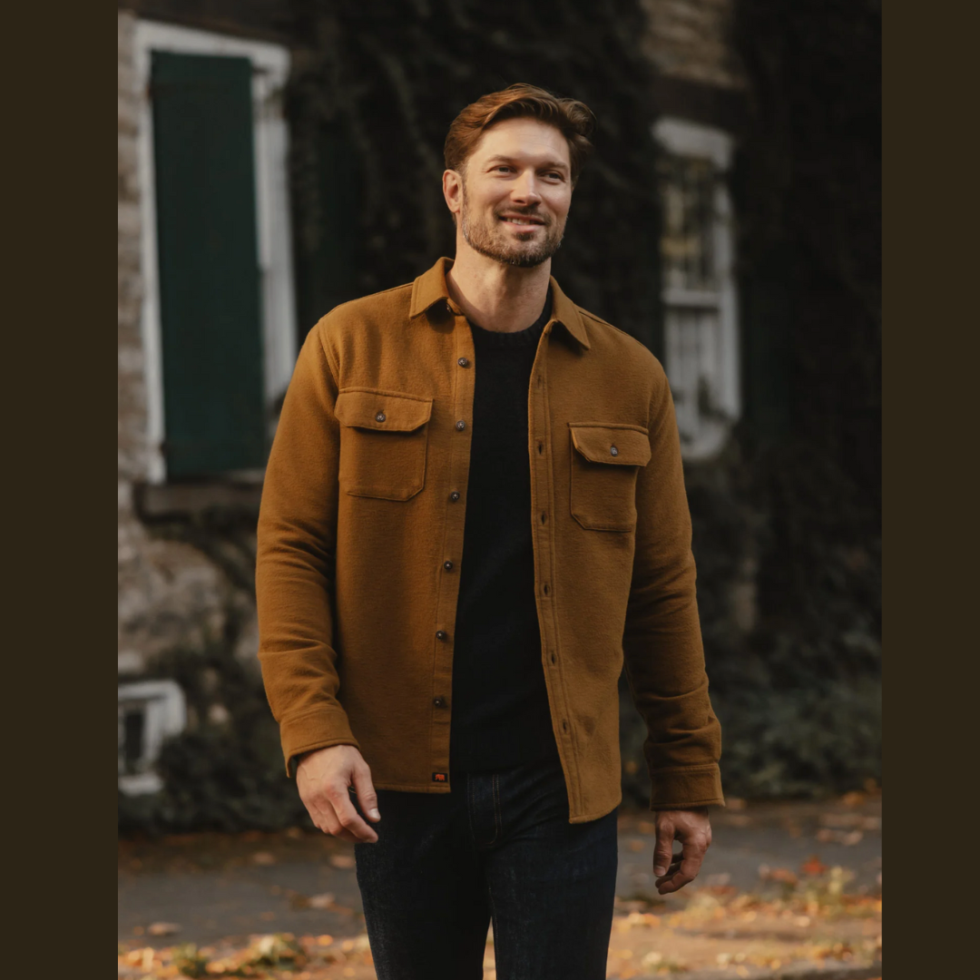 Heavyweight Chamois Overshirt in Gold