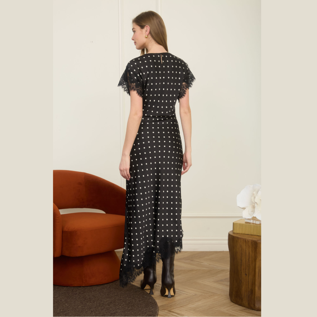 Asymmetrical Dress with Lace Detail
