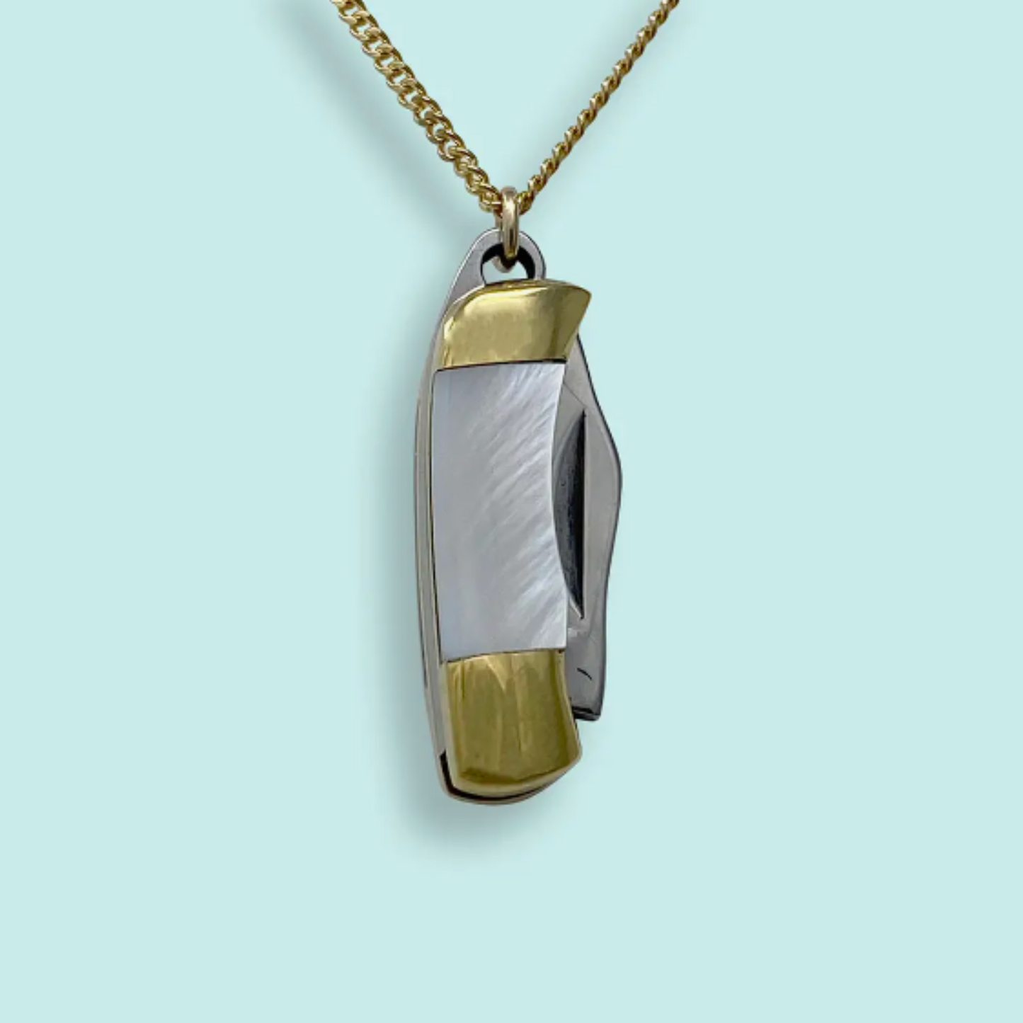 Knife On Gold Chain Necklace