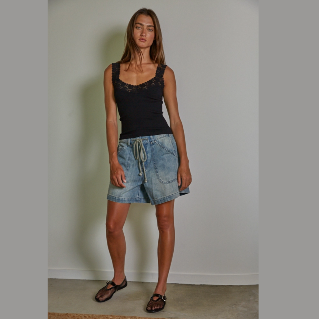 Fallen for Lace (Ribbed) Tank