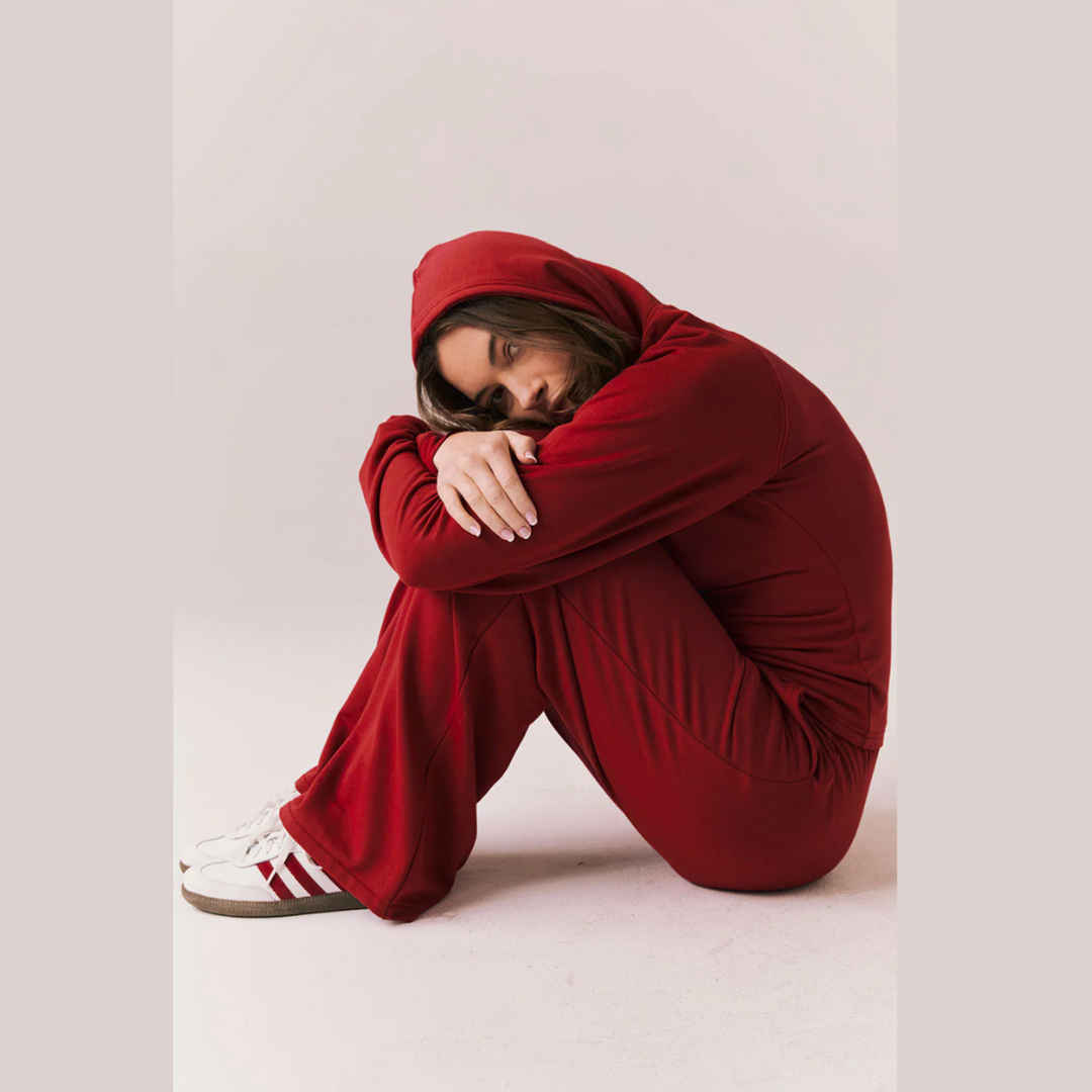 Carmine Red Pillow Fleece Providence Hoodie (part of set)