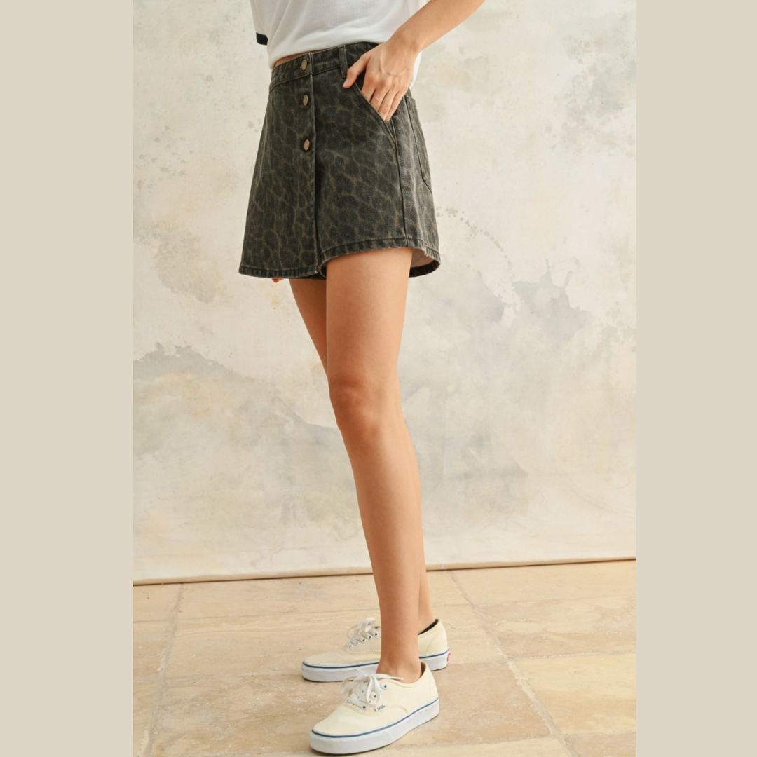 Leopard Print Skort
