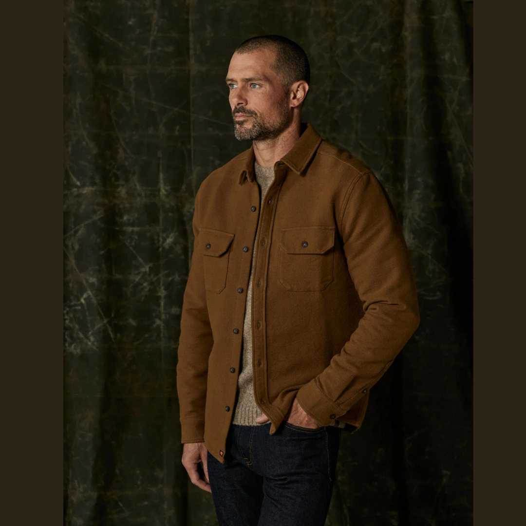 Heavyweight Chamois Overshirt in Gold