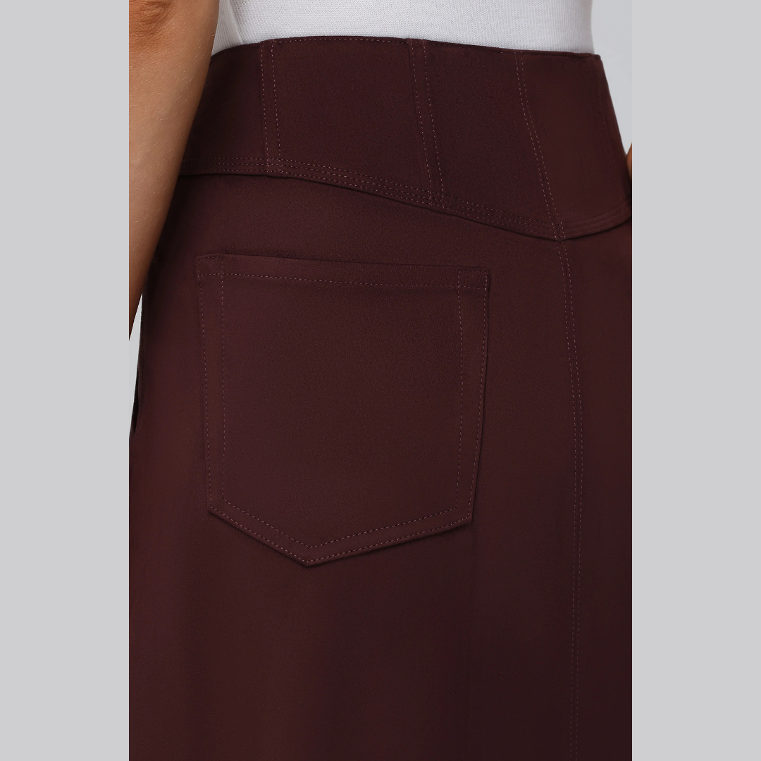 Corset Faux Suede Studded Midi Skirt