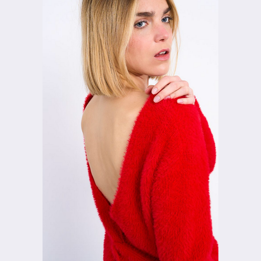 Twisted Back Knit Sweater