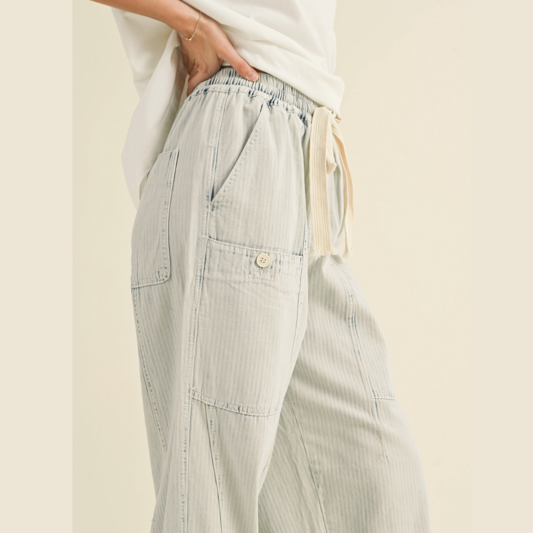 Barrel Striped Washed Pants