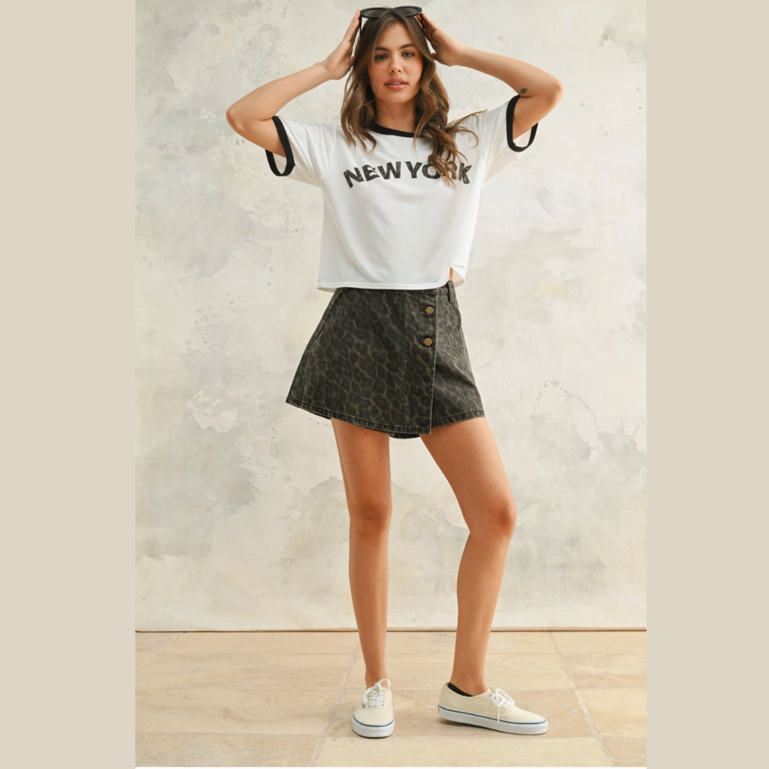 Leopard Print Skort