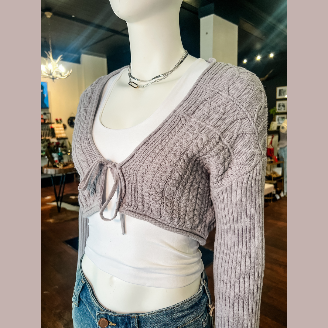 Mix Stitch Lilac Cardi