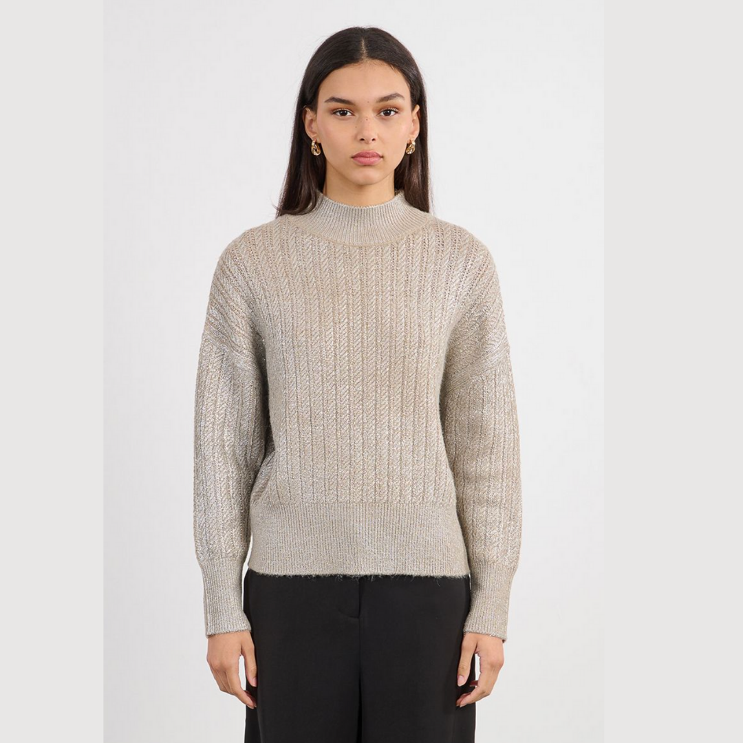 Iridescent Cable Knit Sweater