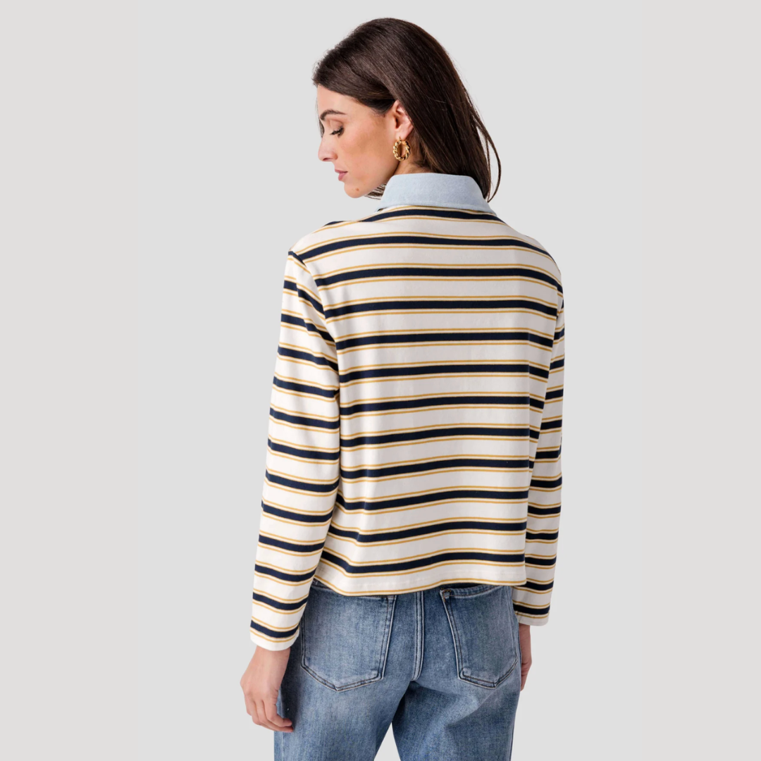 Nadine Denim Polo Neck