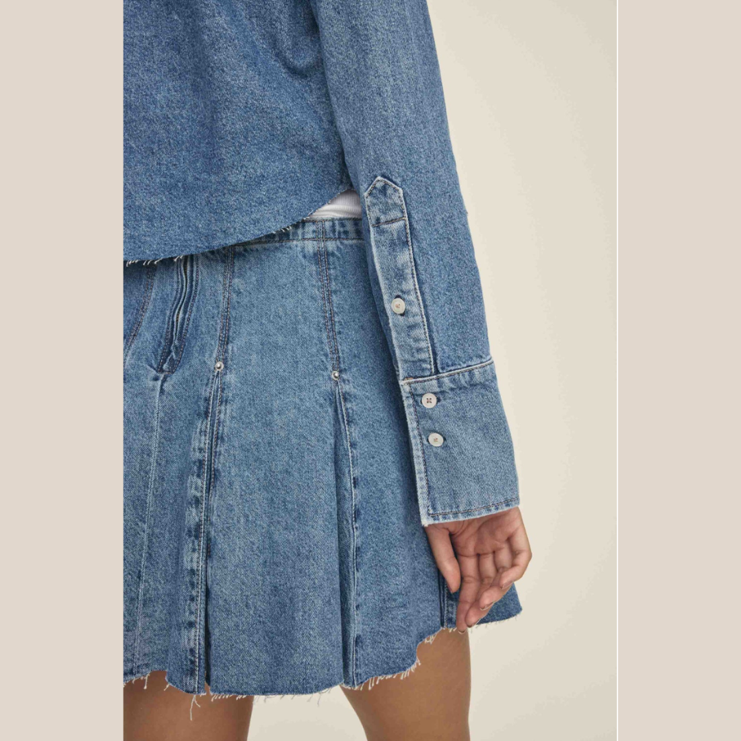 ANR - cropped jean shacket