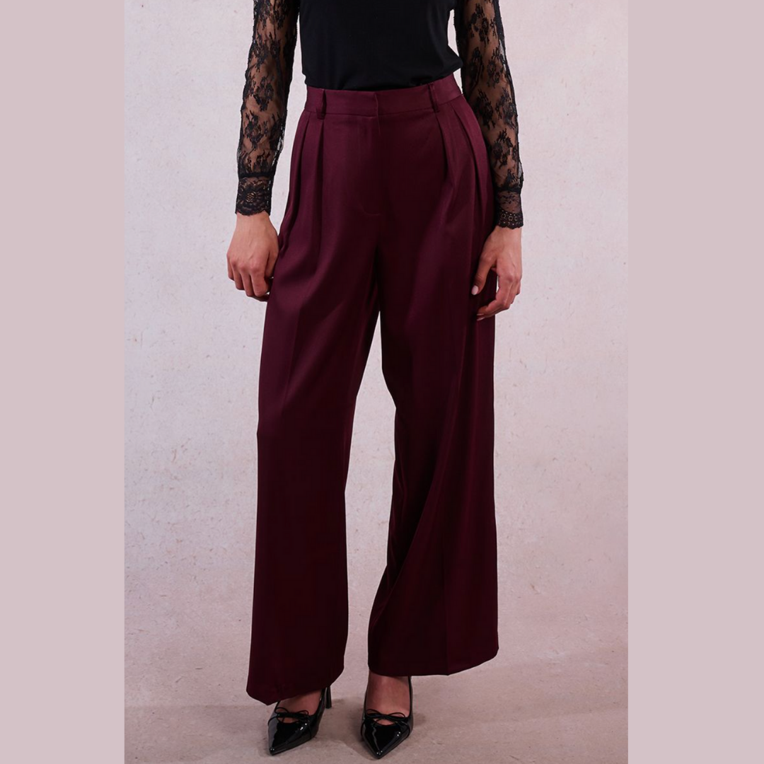 A Night Out Red Pleated Pant