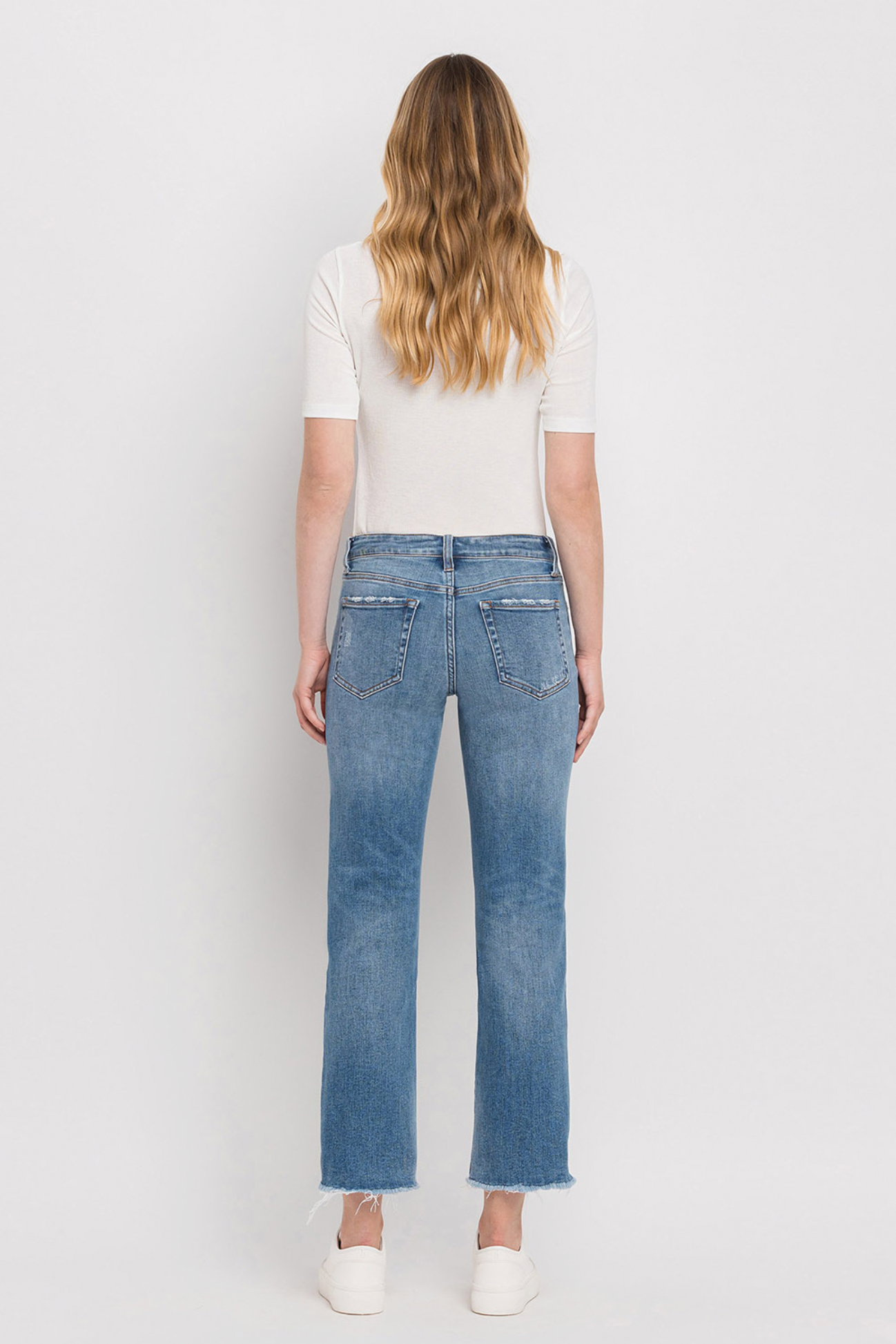The Mel Mid Rise Crop Straight Denim