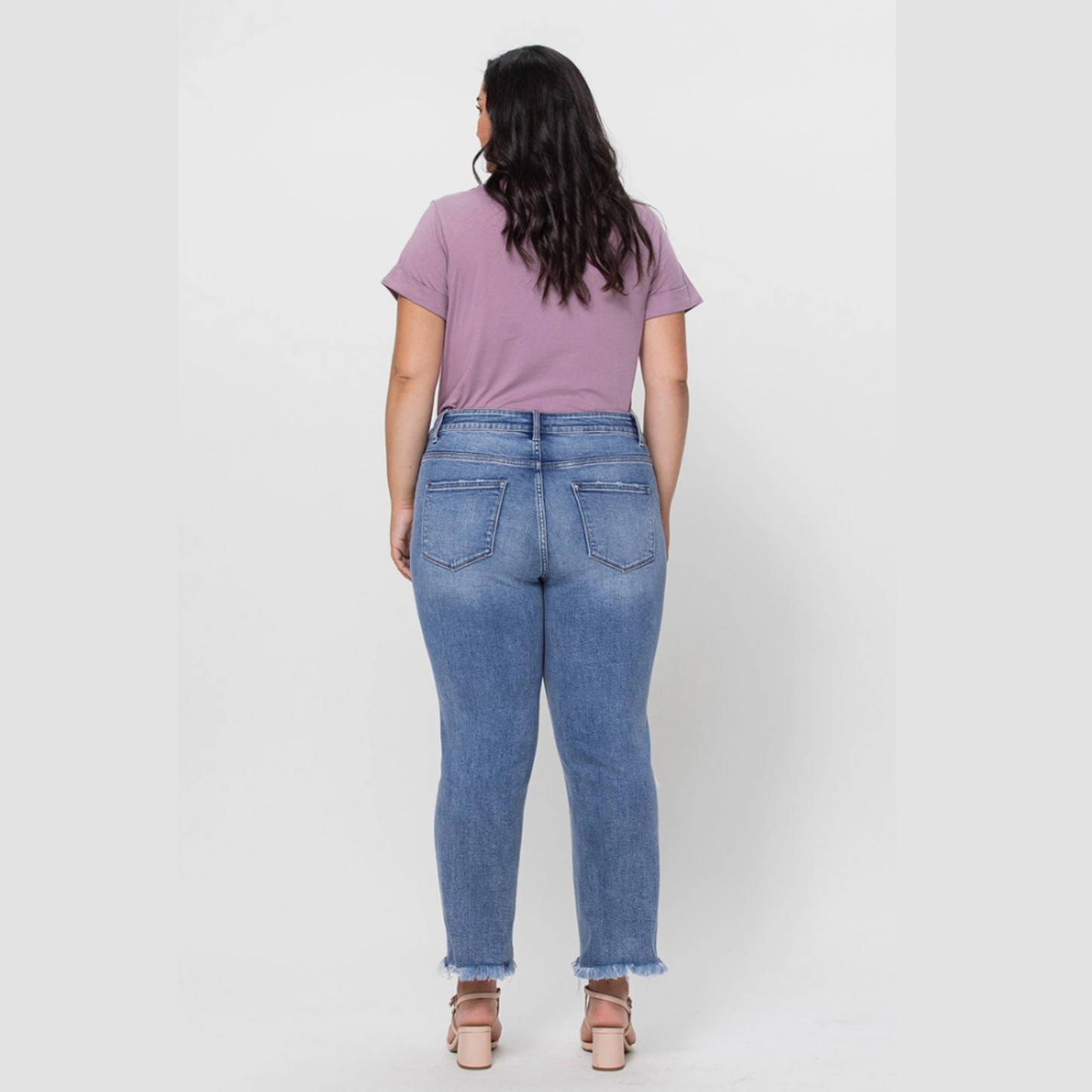 High Rise Relaxed Distressed Crop [extended sizes]