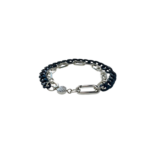 Double Link Oval Hinge Clasp Bracelet