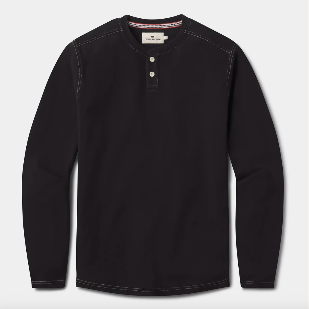 Men's Puremeso Two Button Henley in Stone