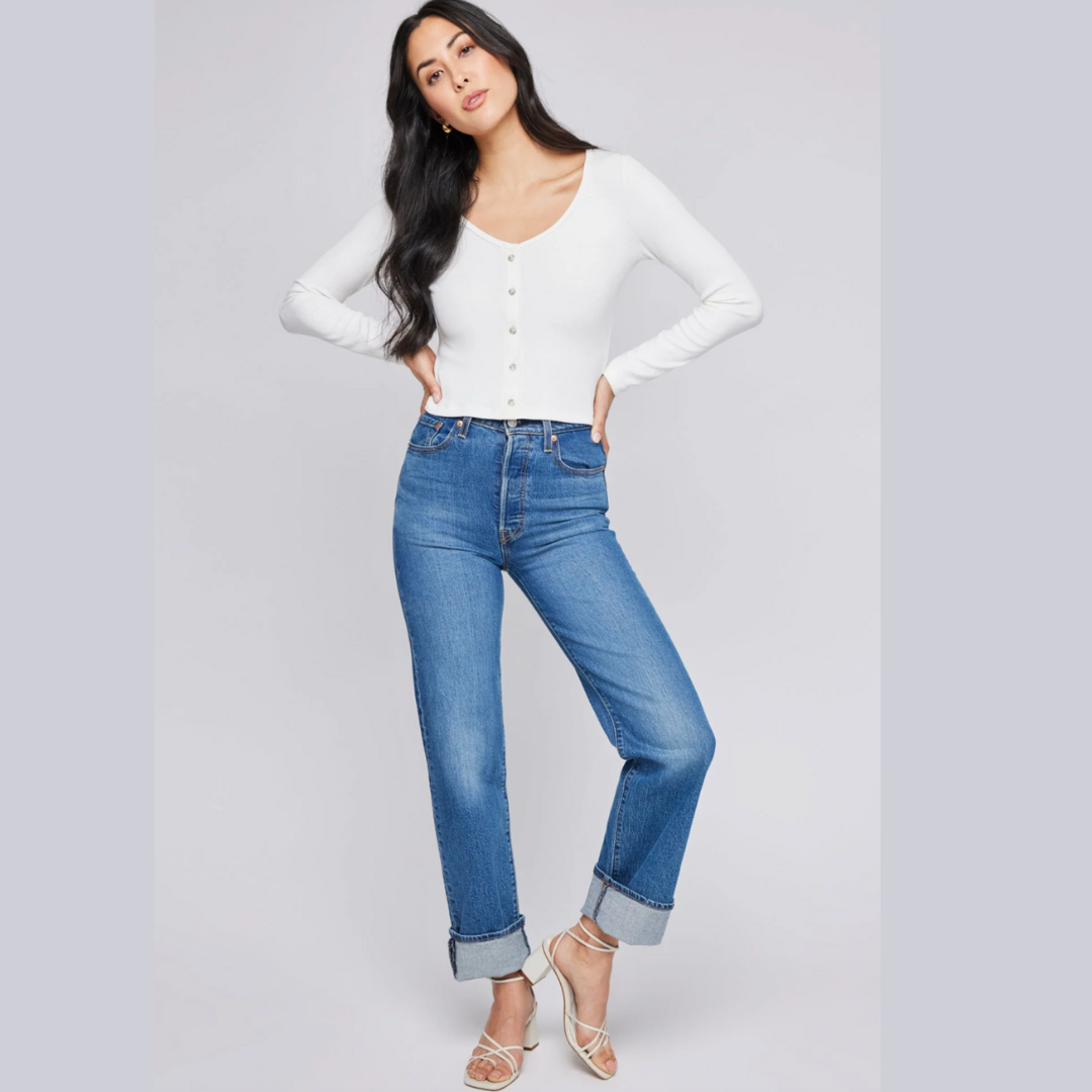 Zahara Ribbed V-Neck Top
