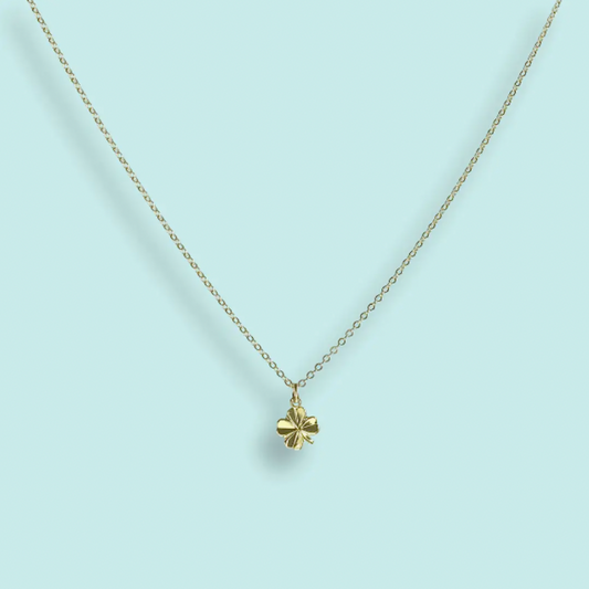 Gold Tiny Clover Necklace