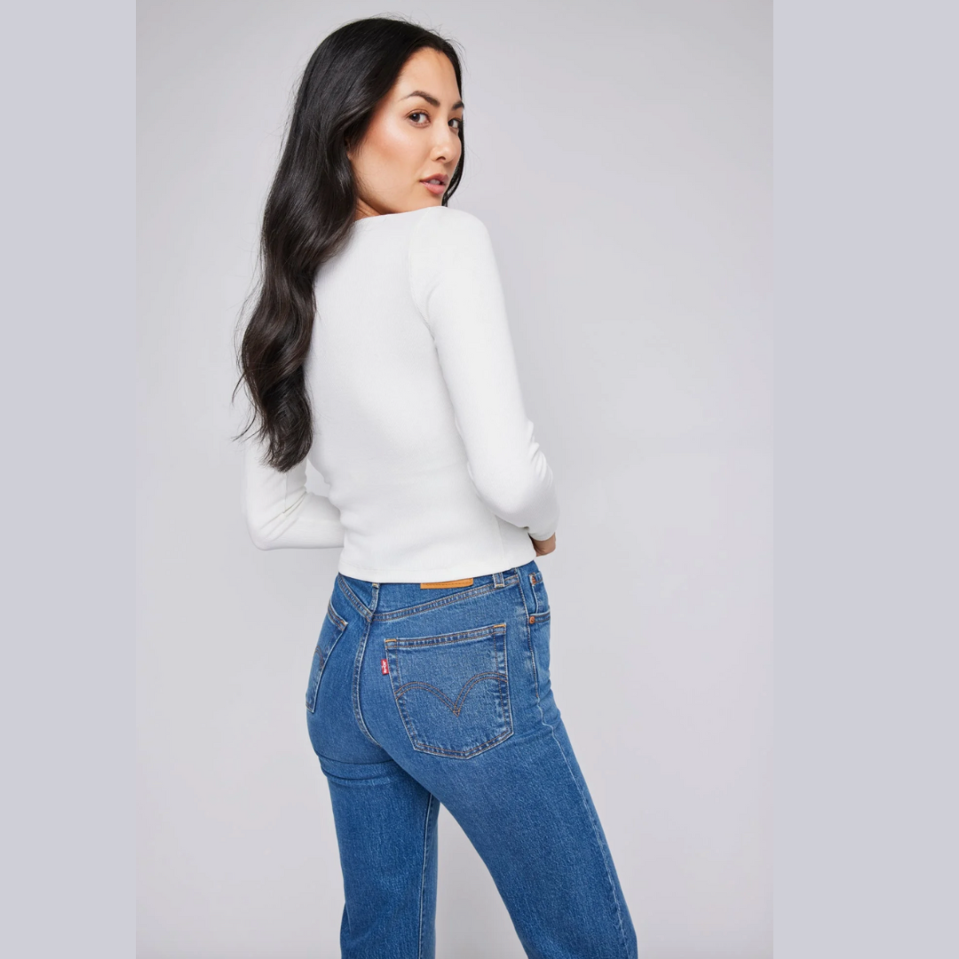 Zahara Ribbed V-Neck Top