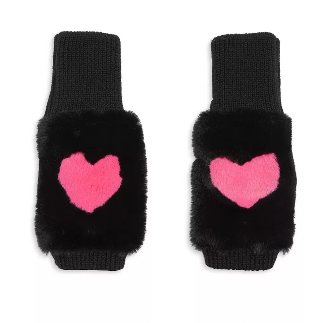 Faux Fur Intarsia Mittens