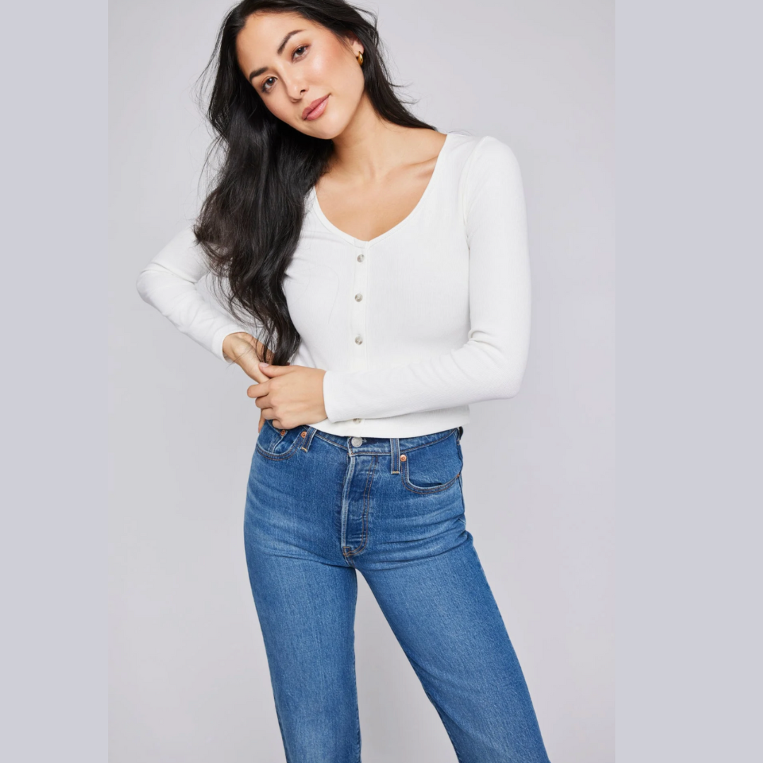 Zahara Ribbed V-Neck Top