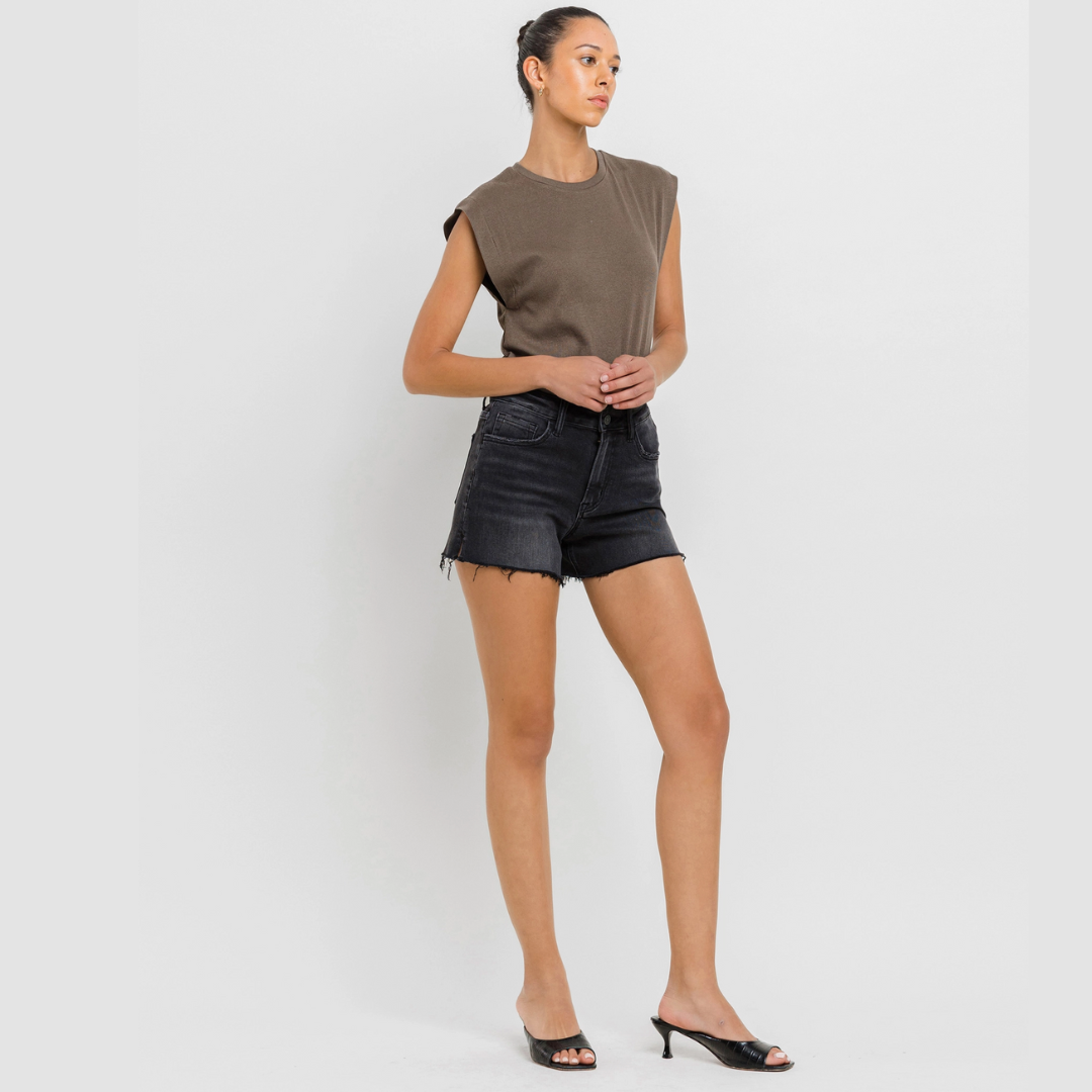 The Rebecca Black High Rise A Line Denim Short