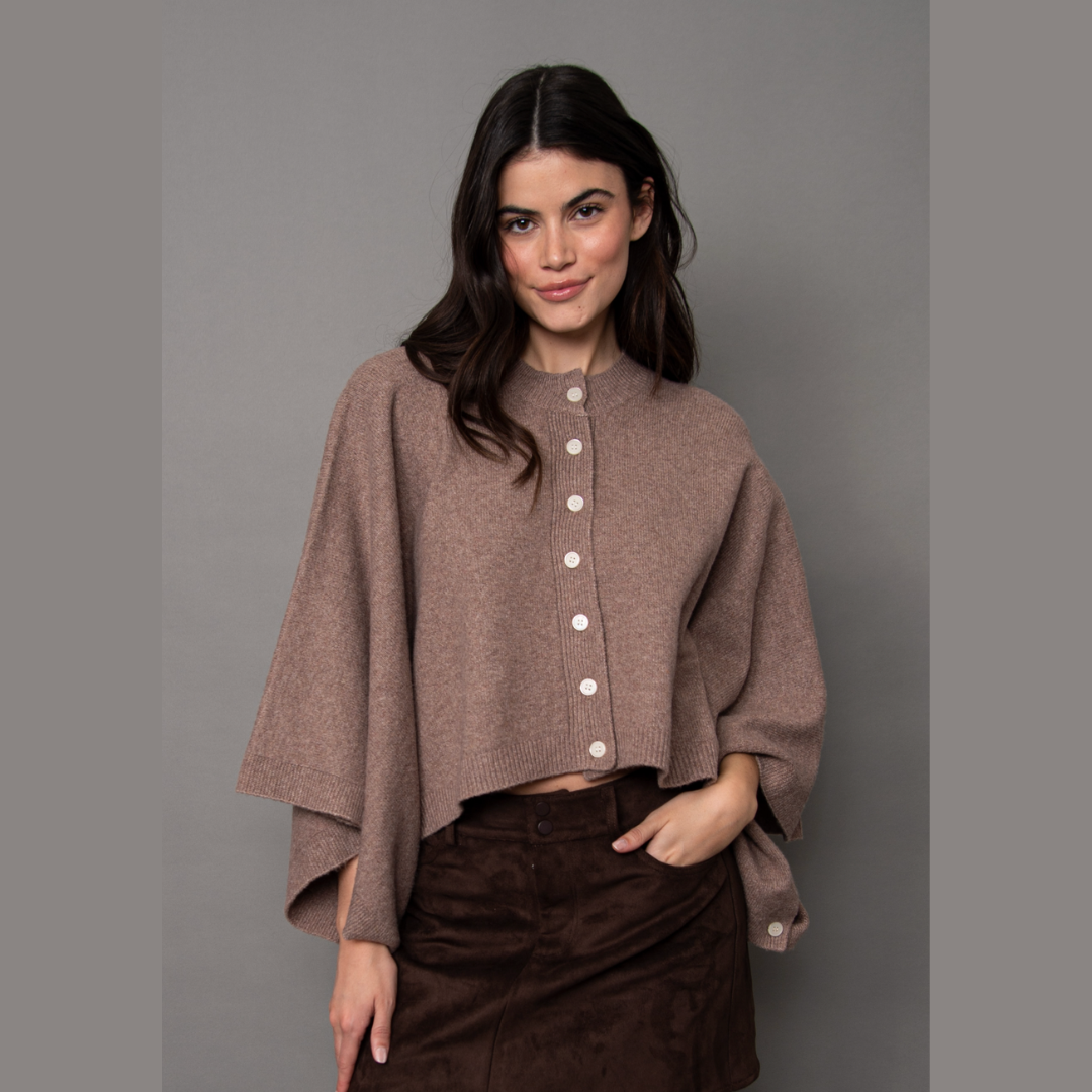 Costanza Button Front Poncho