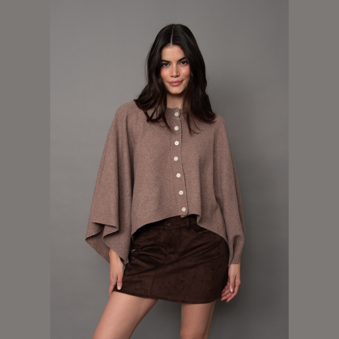 Costanza Button Front Poncho