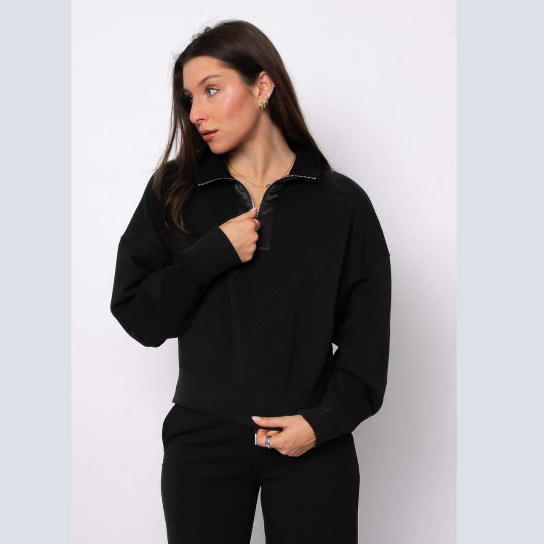 Mailyn Soft Knit Crew with Satin Trim (part of set)