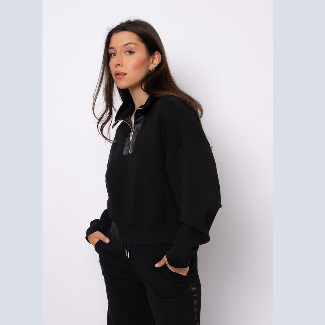 Mailyn Soft Knit Crew with Satin Trim (part of set)