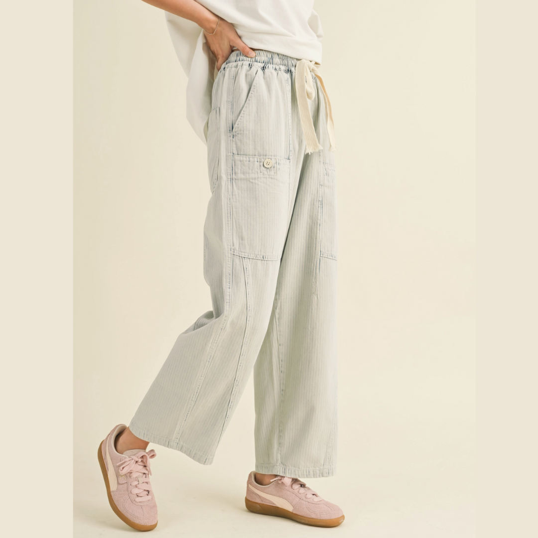 Barrel Striped Washed Pants