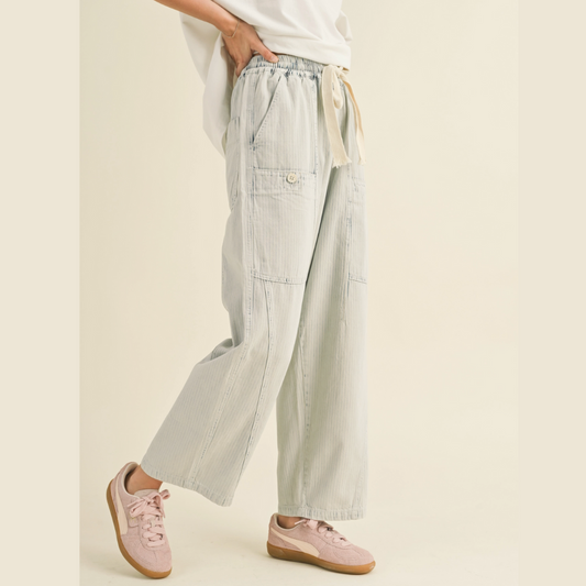 Barrel Striped Washed Pants