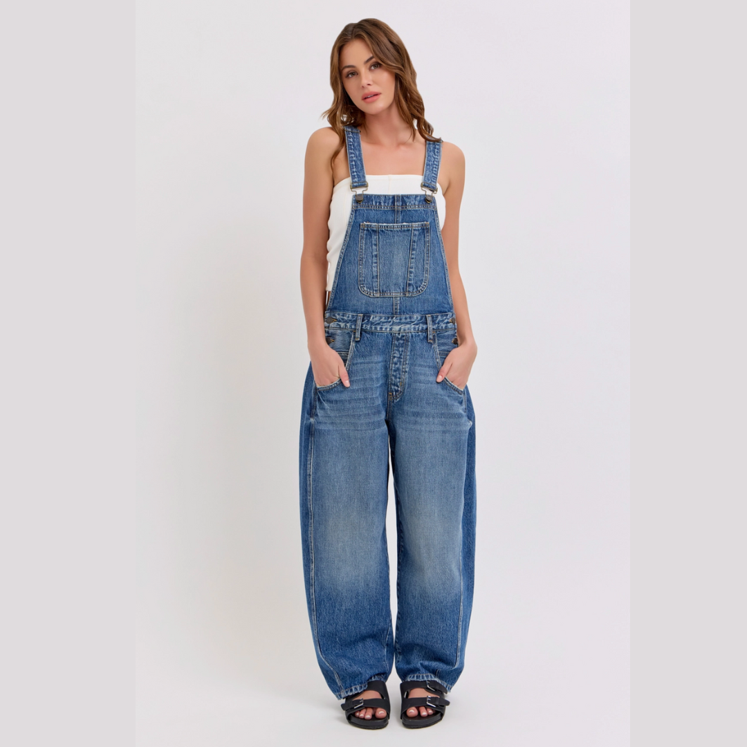 Mid-Waisted Subtle Barrel Overall