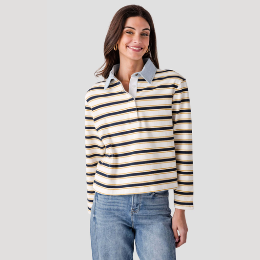 Nadine Denim Polo Neck