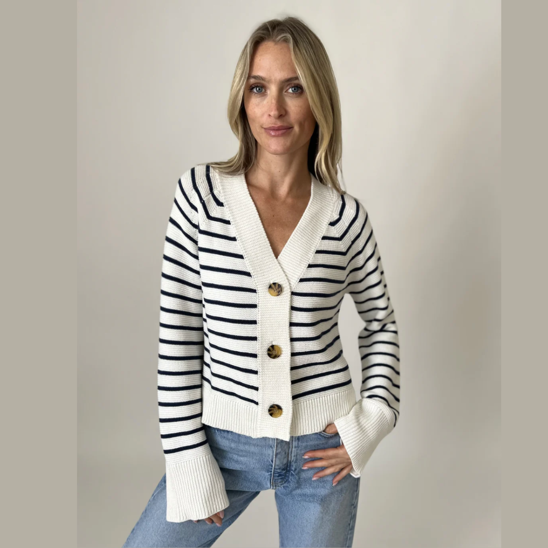 Kimberly Striped Buttoned Sweater